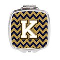 Carolines Treasures Letter K Chevron Navy Blue and Gold Compact Mirror CJ1057-KSCM